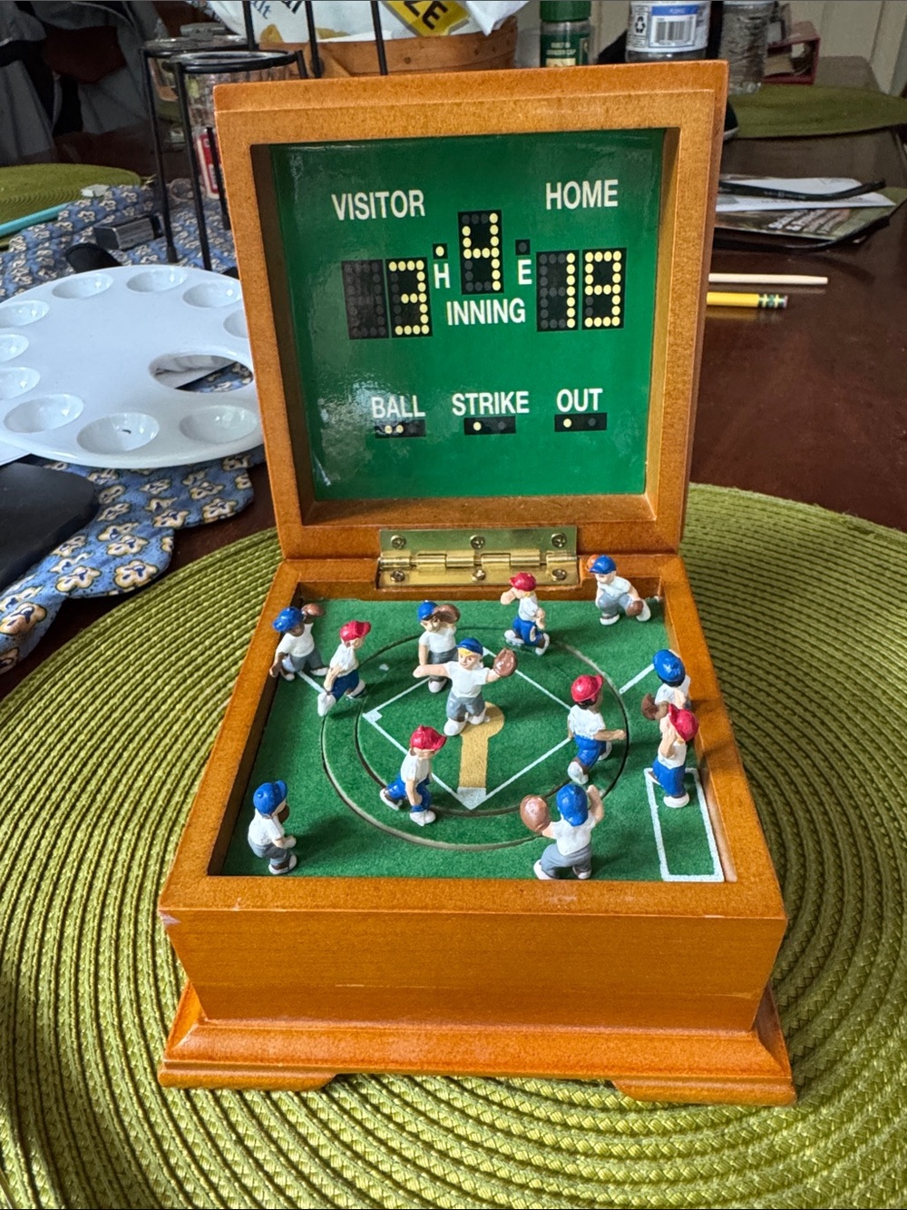 Vintage Mr.Christmas Miniature Baseball Music Box